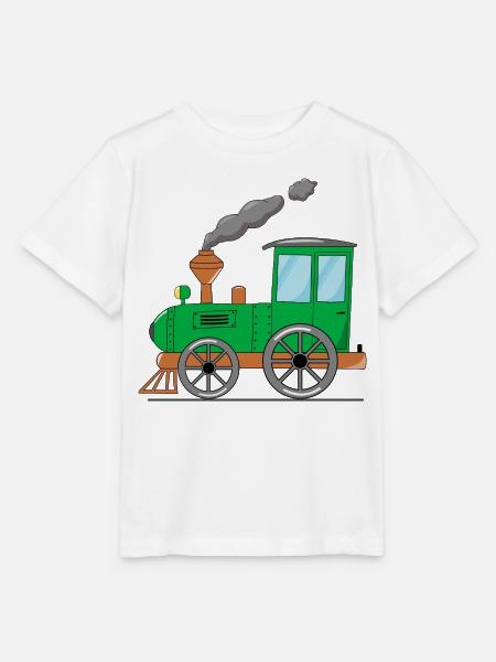 Kinderzug Eisenbahn grün - Stanley/Stella Kinder T-Shirt MINI CREATOR  - Weiß