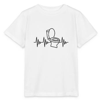 Klo Herzschlag WC Toilette - Stanley/Stella Kinder T-Shirt MINI CREATOR  - Weiß - Vorne - Maike (125cm)