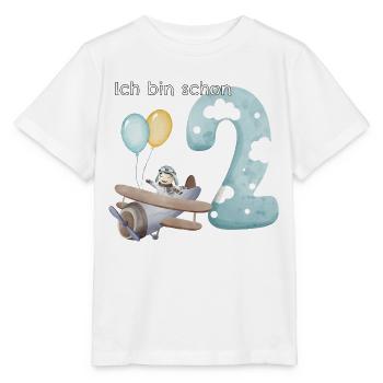 2. Geburtstag Flugzeug Pilot - Stanley/Stella Kinder T-Shirt MINI CREATOR  - Weiß - Vorne - Maike (125cm)