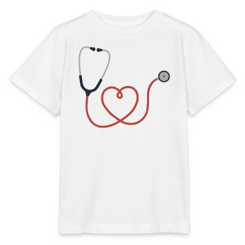 Stethoskop Logo Symbol Symbol - Stanley/Stella Kinder T-Shirt MINI CREATOR  - Weiß - Vorne - Maike (125cm)