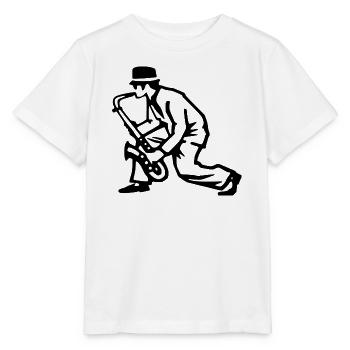 Ska Saxophonist - Stanley/Stella Kinder T-Shirt MINI CREATOR  - Weiß - Vorne - Maike (125cm)