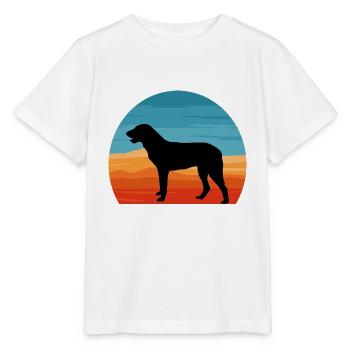 Cao De Castro Laboreiro Hund Silhouette Retro Sonne - Stanley/Stella Kinder T-Shirt MINI CREATOR  - Weiß - Vorne - Maike (125cm)