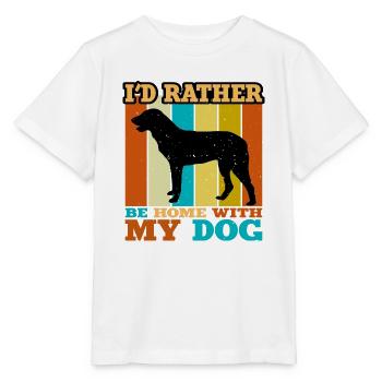 Cao De Castro Laboreiro Hund Silhouette Retro Sonne - Stanley/Stella Kinder T-Shirt MINI CREATOR  - Weiß - Vorne - Maike (125cm)
