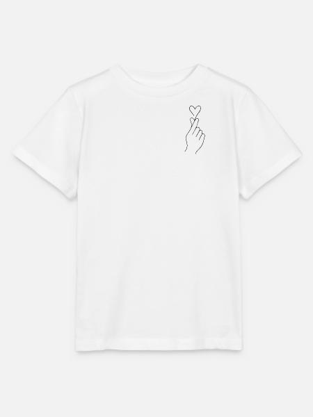 Koreanisches Fingerherz – Minimalistisches Love Sy - Stanley/Stella Kinder T-Shirt MINI CREATOR  - Weiß