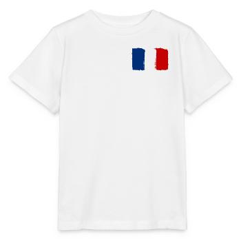 Frankreich Flagge used look - Stanley/Stella Kinder T-Shirt MINI CREATOR  - Weiß - Vorne - Maike (125cm)
