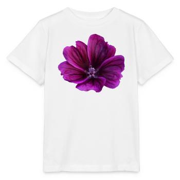 Malve violette Blüte - Stanley/Stella Kinder T-Shirt MINI CREATOR  - Weiß - Vorne - Maike (125cm)