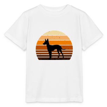 Cirneco Dell Etna Dog Love Silhouette Retro Sunset - Stanley/Stella Kinder T-Shirt MINI CREATOR  - Weiß - Vorne - Maike (125cm)