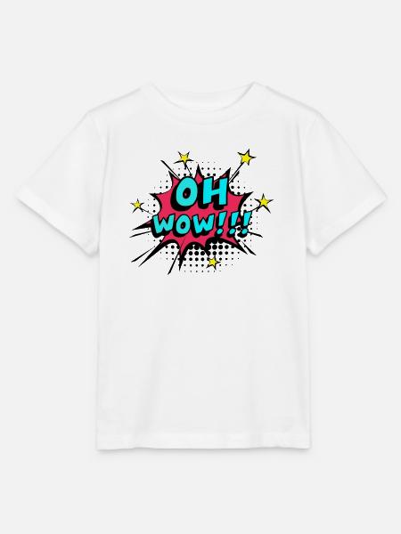 Oh wow - Comic Pop Art Sprechblase - Stanley/Stella Kinder T-Shirt MINI CREATOR - Weiß