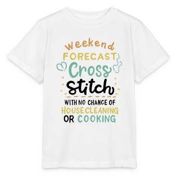 Cross Stich Handarbeiten - Stanley/Stella Kinder T-Shirt MINI CREATOR  - Weiß - Vorne - Maike (125cm)