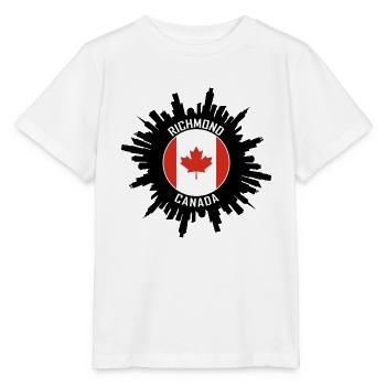Richmond Skyline Kanada Flagge Reise-Souvenir - Stanley/Stella Kinder T-Shirt MINI CREATOR  - Weiß - Vorne - Maike (125cm)