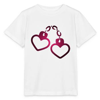Handschelle Herz - Stanley/Stella Kinder T-Shirt MINI CREATOR  - Weiß - Vorne - Maike (125cm)