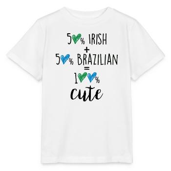 50% Iren + 50% Brasilianer - Stanley/Stella Kinder T-Shirt MINI CREATOR  - Weiß - Vorne - Maike (125cm)