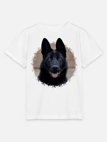 Schwarzer Schäferhund - Stanley/Stella Kinder T-Shirt MINI CREATOR - Weiß