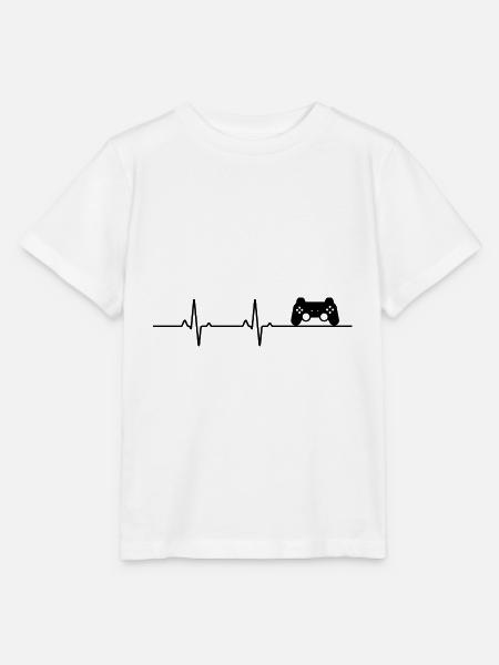 Konsolen-Heartbeat - Stanley/Stella Kinder T-Shirt MINI CREATOR - Weiß