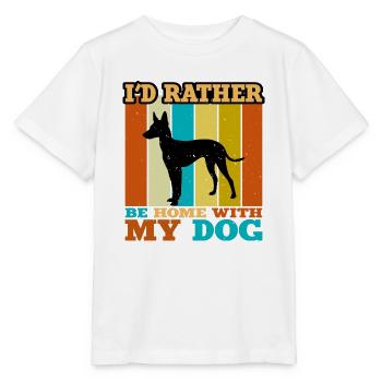 Cirneco Dell Ätna Hundeliebe Silhouette Retro Sonnenuntergang - Stanley/Stella Kinder T-Shirt MINI CREATOR  - Weiß - Vorne - Maike (125cm)