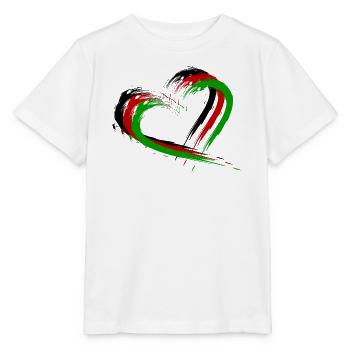 Herz Bürste Afghanistan Flagge Fahne Neu - Stanley/Stella Kinder T-Shirt MINI CREATOR  - Weiß - Vorne - Maike (125cm)
