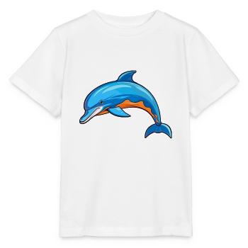 Delfin buntes Aquarell Cartoon Kawaii Tier - Stanley/Stella Kinder T-Shirt MINI CREATOR  - Weiß - Vorne - Maike (125cm)