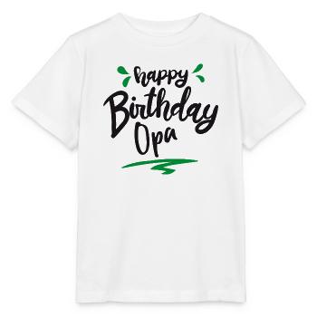 Happy Birthday Opa - Streifen Geburtstag - Stanley/Stella Kinder T-Shirt MINI CREATOR  - Weiß - Vorne - Maike (125cm)