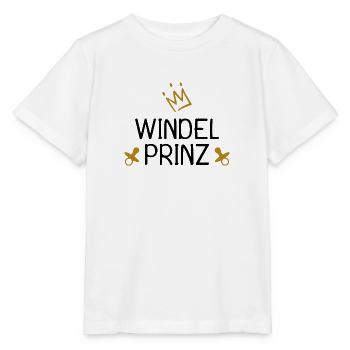 Baby Windel Prinz Krone - Stanley/Stella Kinder T-Shirt MINI CREATOR  - Weiß - Vorne - Maike (125cm)