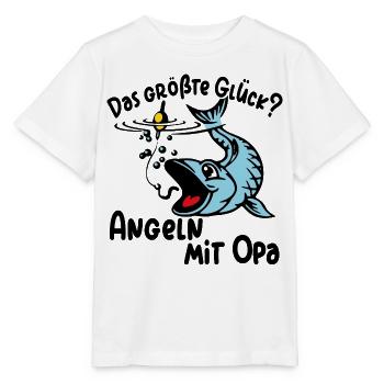 Angeln mit Opa ist das größte Glück - Stanley/Stella Kinder T-Shirt MINI CREATOR  - Weiß - Vorne - Maike (125cm)