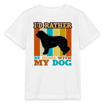 Katalanische Schäferhündin Hundeliebhaber Silhouette Retro Sonnenuntergang - Stanley/Stella Kinder T-Shirt MINI CREATOR  - Weiß - Vorne - Maike (125cm)