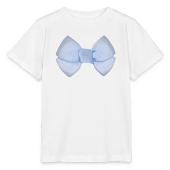 Schleife Blau - Stanley/Stella Kinder T-Shirt MINI CREATOR  - Weiß - Vorne - Maike (125cm)