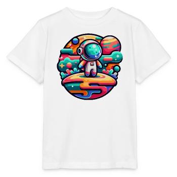 Kleiner Astronaut – Farbstrudel - Stanley/Stella Kinder T-Shirt MINI CREATOR  - Weiß - Vorne - Maike (125cm)