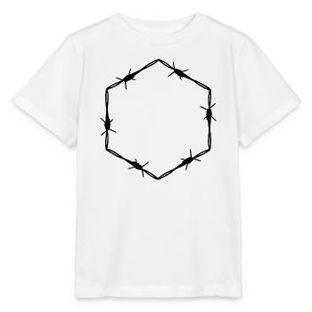 Stacheldraht 6 Eck Hexagon - Geschenkidee Tattoo - Stanley/Stella Kinder T-Shirt MINI CREATOR  - Weiß - Vorne - Maike (125cm)