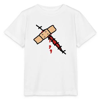 wunde mit pflaster - Stanley/Stella Kinder T-Shirt MINI CREATOR  - Weiß - Vorne - Maike (125cm)
