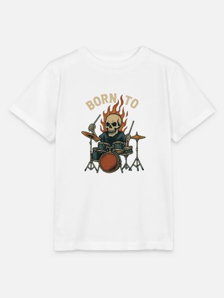 Born To Drum - Stanley/Stella Kinder T-Shirt MINI CREATOR  - Weiß
