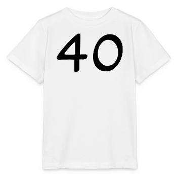 40. 40 JAHRE. 40-JÄHRIGES JUBILÄUM. 40-JÄHRIGES JUBILÄUM. - Stanley/Stella Kinder T-Shirt MINI CREATOR  - Weiß - Vorne - Maike (125cm)