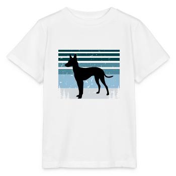Cirneco Dell Etna Dog Love Silhouette Retro Sonnenuntergang - Stanley/Stella Kinder T-Shirt MINI CREATOR  - Weiß - Vorne - Maike (125cm)
