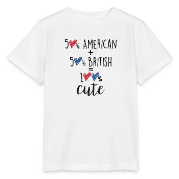 50% American 50% British 100% Cute – Baby & Kids - Stanley/Stella MINI CREATOR Kids’ T-Shirt - white - Front - Maike (125cm)