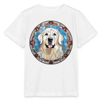 Große Pyrenäen Hunderasse Aquarellglas - Stanley/Stella Kinder T-Shirt MINI CREATOR  - Weiß - Vorne - Maike (125cm)