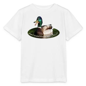 Plappermaul labern schnattern Ente - Stanley/Stella Kinder T-Shirt MINI CREATOR  - Weiß - Vorne - Maike (125cm)