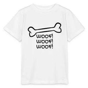 Hund Knochen - Stanley/Stella Kinder T-Shirt MINI CREATOR  - Weiß - Vorne - Maike (125cm)