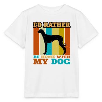 Alte kroatische Windhund Hund Silhouette Retro Sonne - Stanley/Stella Kinder T-Shirt MINI CREATOR  - Weiß - Vorne - Maike (125cm)