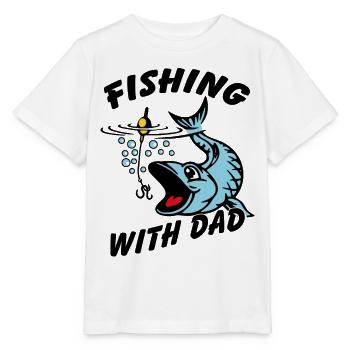Fishing with dad is the most beautiful - Stanley/Stella MINI CREATOR Kids’ T-Shirt - white - Front - Maike (125cm)