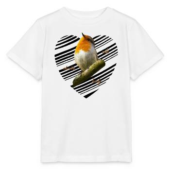 Rotkehlchen Singvogel - Stanley/Stella Kinder T-Shirt MINI CREATOR  - Weiß - Vorne - Maike (125cm)
