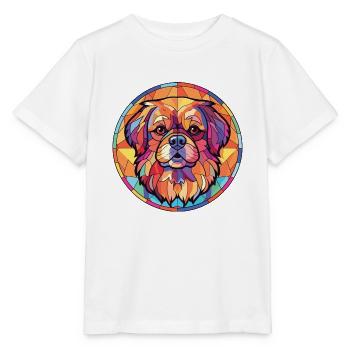 Tibetische Spaniel-Hunderasse Aquarell-Illustration - Stanley/Stella Kinder T-Shirt MINI CREATOR  - Weiß - Vorne - Maike (125cm)