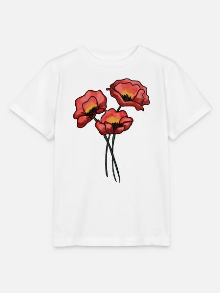 Mohnblumen - Stanley/Stella Kinder T-Shirt MINI CREATOR  - Weiß