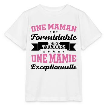 Gift for Grandma - An Exceptional Granny - Stanley/Stella MINI CREATOR Kids’ T-Shirt - white - Front - Maike (125cm)