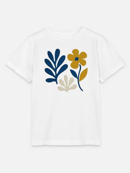 Florale Komposition – Blau & Senf - Stanley/Stella Kinder T-Shirt MINI CREATOR  - Weiß
