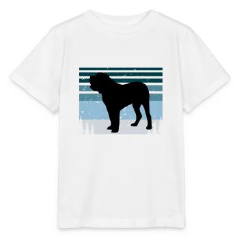 Alano Español Dog Lover Silhouette Vintage Sunset - Stanley/Stella Kinder T-Shirt MINI CREATOR  - Weiß - Vorne - Maike (125cm)