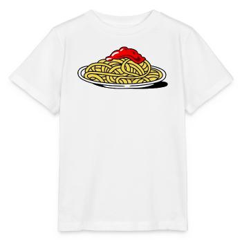 Spaghetti mit Tomaten - Stanley/Stella Kinder T-Shirt MINI CREATOR  - Weiß - Vorne - Maike (125cm)