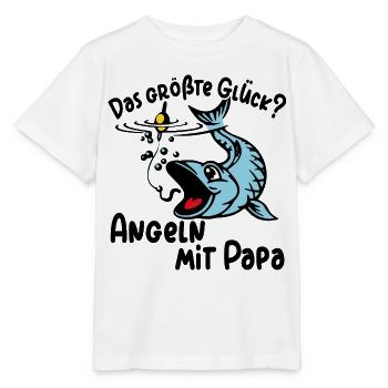 Angeln mit Papa ist das größte Glück - Stanley/Stella Kinder T-Shirt MINI CREATOR  - Weiß - Vorne - Maike (125cm)