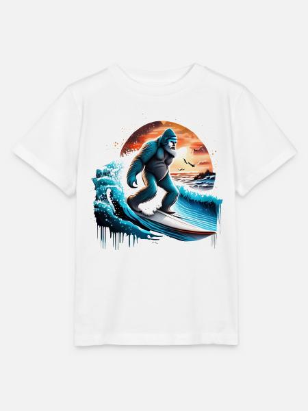 Big Foot Surfen - Stanley/Stella Kinder T-Shirt MINI CREATOR - Weiß