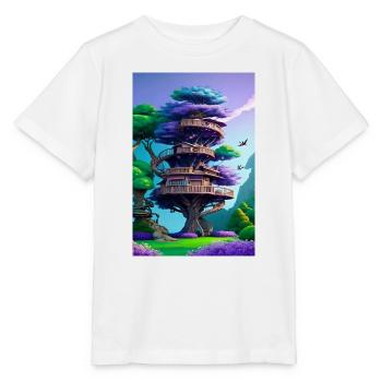 Treehouse Purple - Stanley/Stella Kinder T-Shirt MINI CREATOR  - Weiß - Vorne - Maike (125cm)