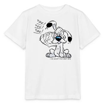 Asterix & Obelix Idefix Klopft Toc Toc Toc - Stanley/Stella Kinder T-Shirt MINI CREATOR  - Weiß - Vorne - Maike (125cm)
