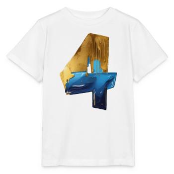 NR. 4 NUMMER 4 COOL 4. GEBURTSTAG - Stanley/Stella Kinder T-Shirt MINI CREATOR  - Weiß - Vorne - Maike (125cm)